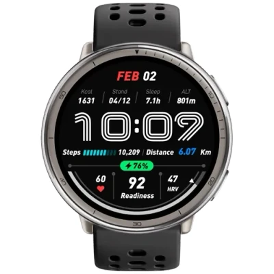 Image of Amazfit Active 2 Round Black (Black Silicone Strap)