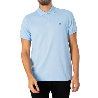 Image of GANT REG Shield Polo shirt, Men&#039;s, Size: Small, Capri blue