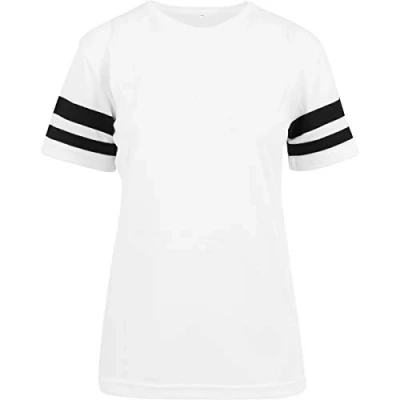Image of Build Your Brand Women&#039;s Ladies Mesh Stripe Tee T Shirt