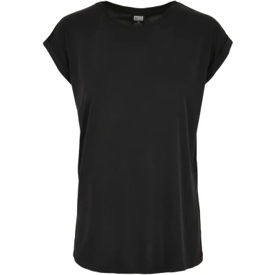 Image of Urban Classics Extended Shoulder Basic Tshirt, Women&#039;s, Size: XXL, Schwarz