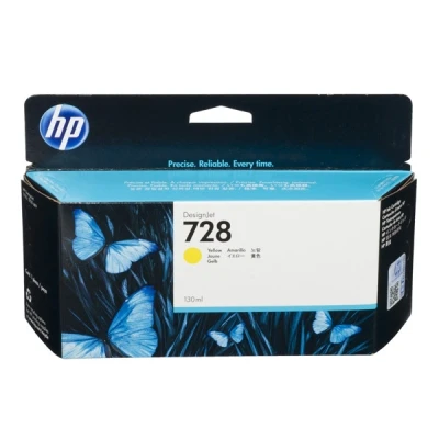 Image of HP 728 (F9J65A) high capacity yellow ink cartridge (original HP)