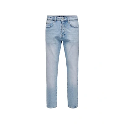 Image of Only &amp; Sons Regular MIT Rissen 5POCKET Washed Straight leg jeans, Men&#039;s, Size: 33x34, Hellblau