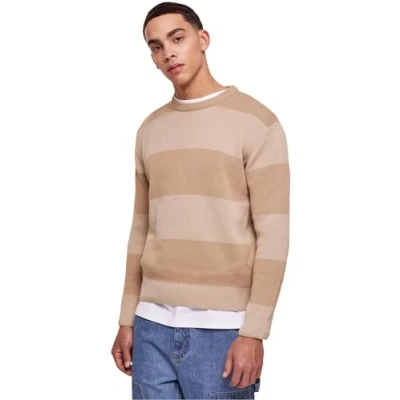 Image of Urban Classics Heavy Striped Jumper, Men&#039;s, Size: XXL, Warmsand wetsand