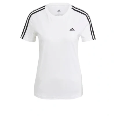Image of adidas Sportswear Essentials Stripes Print Tshirt, Women&#039;s, Size: XXS, White/black