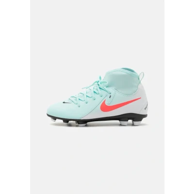 Image of Nike Performance JR Phantom LUNA II CLUB FG/MG Unisex Moulded stud football boots for kids, Size: 5, Mint/atomic red/off noir