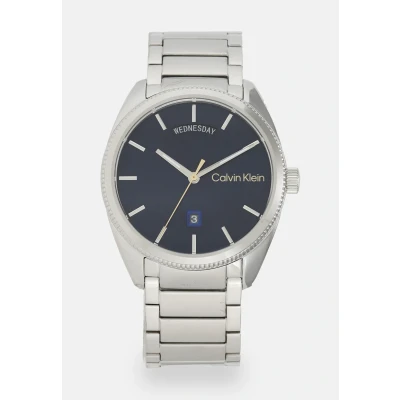 Image of Calvin Klein Progress Unisex Watch silvercoloured/blue, Size: One Size, Silver coloured/blue
