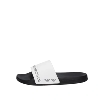 Image of EA7 Emporio Armani Water Sports Unisex Pool slides, Size: 5, Black/white Synthetics