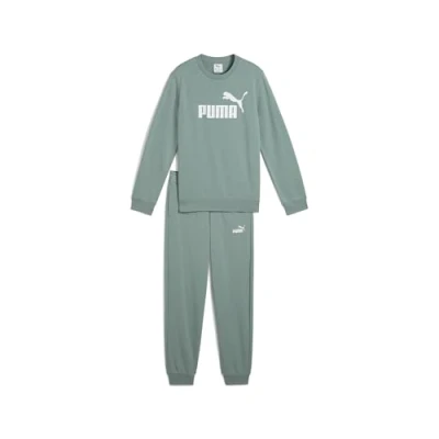 Image of Puma ESS NO.1 LOGO CREW TR B Tracksuit for kids, Size: 16y (15 16y), Green moon