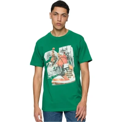 Image of Mister Tee Vintage Ballin Print Tshirt, Men&#039;s, Size: XS, Forestgreen