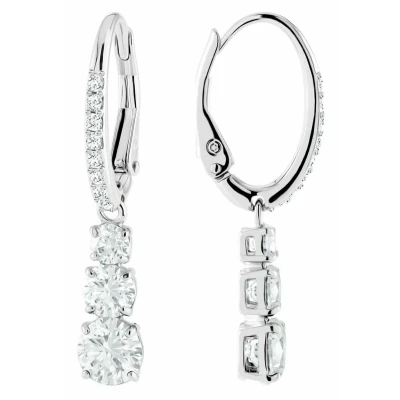 Image of Swarovski Attract Trilogy Earrings silvercoloured, Women&#039;s, Size: One Size, Silver coloured
