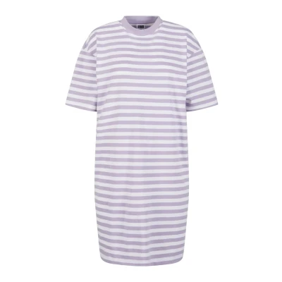 Image of Urban Classics Striped Jersey dress, Women&#039;s, Size: 3XL, White dustylilac