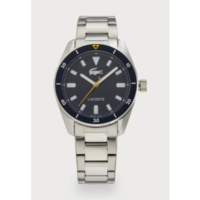 Image of Lacoste Boston Watch silvercoloured/blue, Men&#039;s, Size: One Size, Silver coloured/blue