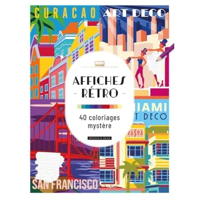 Image of Affiches rétros: 40 coloriages mystère