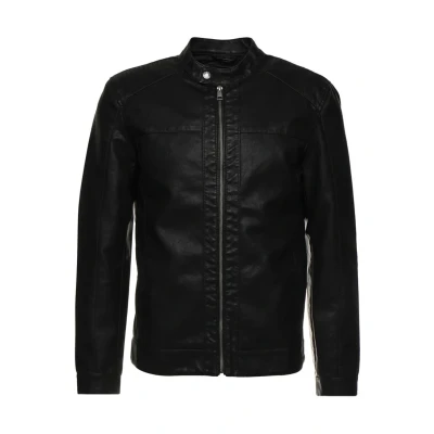 Image of Only &amp; Sons Onsmike Racer Jacket Faux leather jacket, Men&#039;s, Size: Small, Black