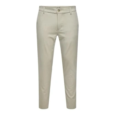 Image of Only &amp; Sons Men&#039;s Fabric Trousers, Moonstruck, 28W / 30L