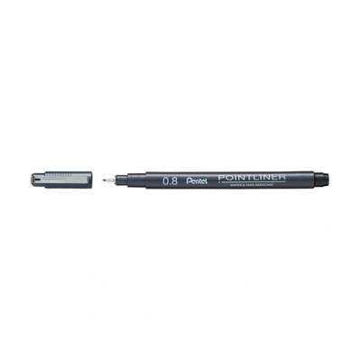 Image of Pentel Pointliner S20P 8A Fineliner Black Waterproof and Non fading 0.8 mm