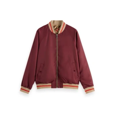 Image of Scotch &amp; Soda Reversible Bomber Jacket, Men&#039;s, Size: XL, Bordeaux