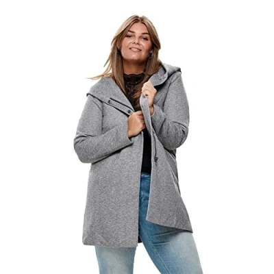 Image of ONLY Carmakoma Carsedona Light COAT Short coat, Women&#039;s, Size: L 22/24, grey melange