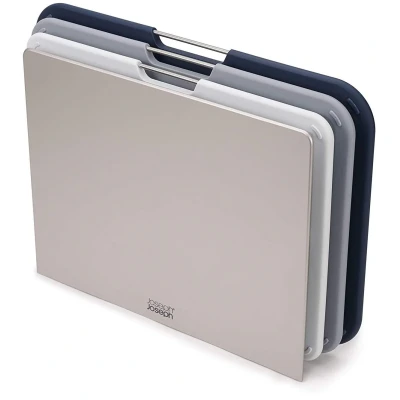 Image of Joseph 3 piece cutting board set with holder Nest Boards Large Grey