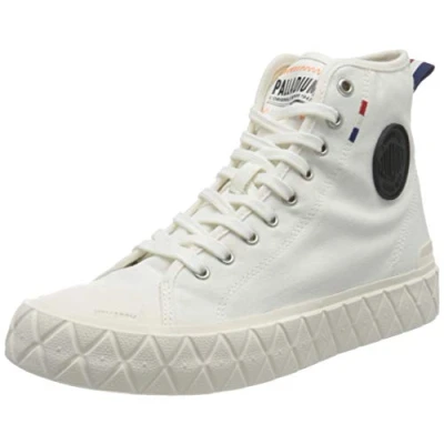 Image of Palladium MID Unisex Hightop trainers, Size: 5.5, Star white Cotton