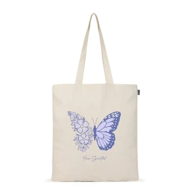 Image of Ecoright Tote Bags for Women, Trendy &amp; Reusable Grocery Bag, Cotton Bag School, Daily Use, Shopping Beach, Butterflying Away, One Size, Retro