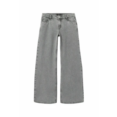 Image of LMTD WIDE Waist Flared Jeans for kids, Size: 128, Light grey denim