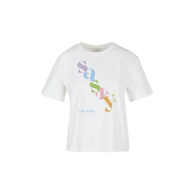 Image of Mister Tee Sassy Print Tshirt, Women&#039;s, Size: Small, White