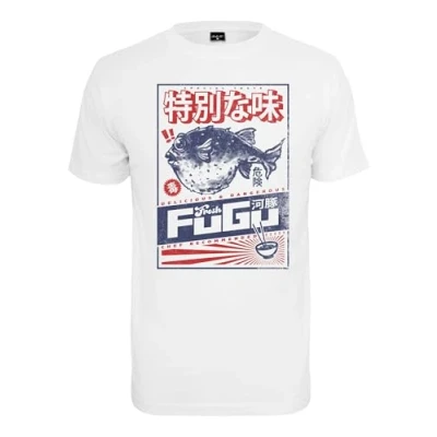Image of Mister TEE FUGU Print Tshirt, Men&#039;s, Size: XL, White