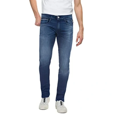 Image of Replay Grover Regular Slim fit jeans, Men&#039;s, Size: 33x30, Medium blue