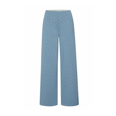 Image of ICHI Trousers, Women&#039;s, Size: Large, Blue mirage flock dot