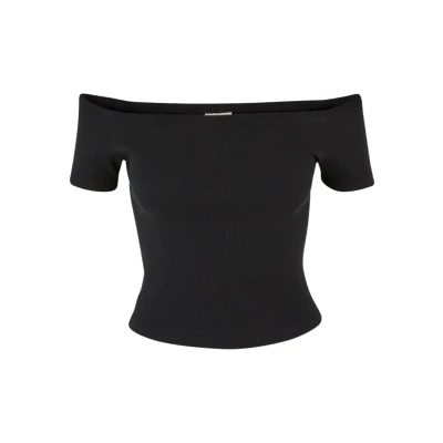 Image of Urban Classics OFF Shoulder Basic Tshirt, Women&#039;s, Size: 3XL, Black