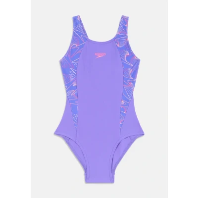 Image of Speedo Girl&#039;s Hyperboom Splice Muscleback Swimsuit Swim Training Chlorine Resistant Quick Drying Stretch Fabric Comfort Fit Swimwear (Pack of 1)