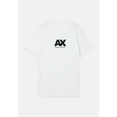 Image of Armani Exchange Print Tshirt, Men&#039;s, Size: XS, Off white