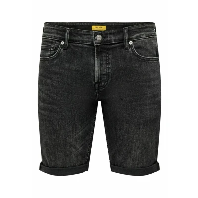 Image of Only &amp; Sons Men&#039;s Denim Shorts, Washed Black, S