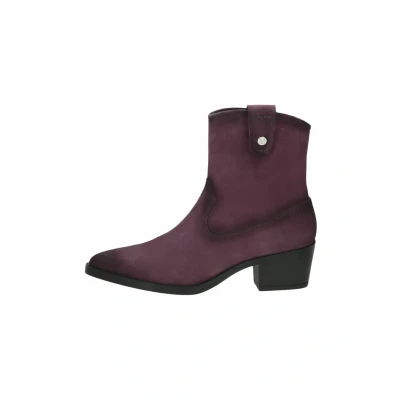Image of Caprice Cowboy/biker ankle boot, Women&#039;s, Size: 6.5, Purple suede Leather