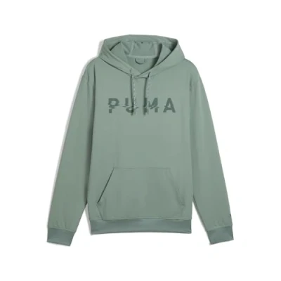 Image of Puma Branded Hoodie Hoodie, Men&#039;s, Size: Large, Green moon