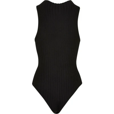 Image of Urban Classics Women&#039;s Ladies Rib Knit Sleevless Body T Shirt, Black, 5XL
