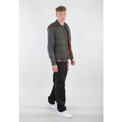 Image of Alpha Industries LW Waistcoat, Men&#039;s, Size: Small, Dark olive
