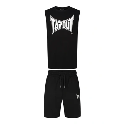 Image of Tapout DIEGO Men&#039;s Sleeveless T Shirt &amp; Shorts Set, Regular Fit, Black, XXL