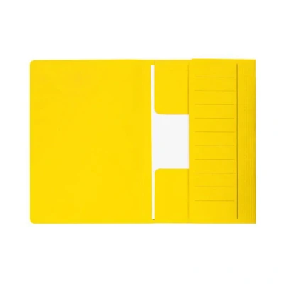 Image of Jalema Secolor 3183806 Mammut File Folder Cardboard C2C for Loose Leaf Storage 3 Large Flap 270 g Maximum 35 x 24 cm Pack of 10 Yellow