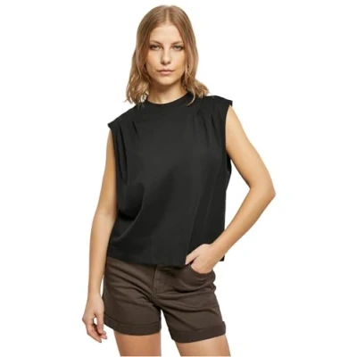 Image of Urban Classics Orgnaic Heavy Shoulder Top, Women&#039;s, Size: XS, Black
