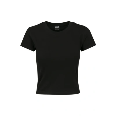 Image of Urban Classics Stretch Jersey Cropped TEE Basic Tshirt, Women&#039;s, Size: Large, Black