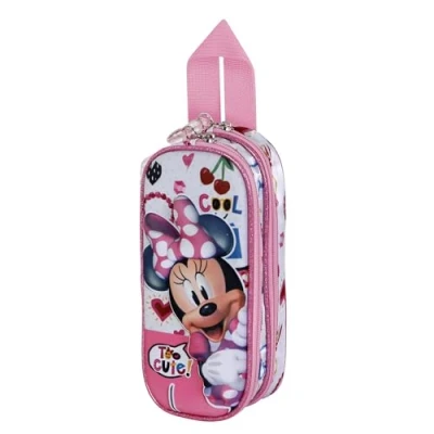 Image of Disney Minnie Mouse Too Cute 3D Double Pencil Case, Pink, 22 x 9.5 cm, One Size, Case