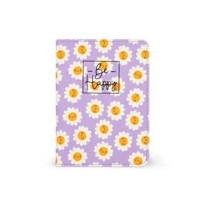 Image of Legami Passport Holder with Flowers, Wallet for Travel, Case, 1 Pocket, 4 Card Pockets, RFID Protection, 10.5 x 14 cm, Daisy Theme, Purple, S, Casual,