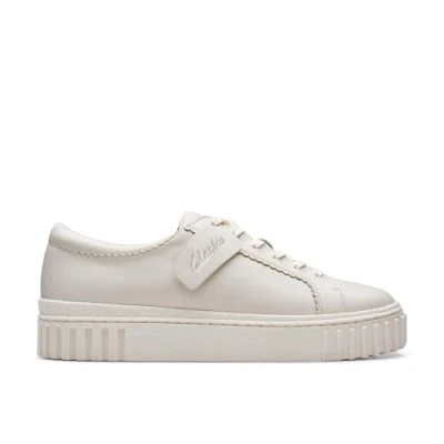 Image of Clarks Women&#039;s 261778174 Trainers, Off White Lea, 5.5 UK