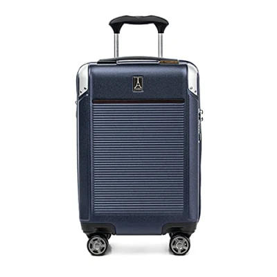 Image of Travelpro Platinum Elite TSA Lock Hard Shell Case with Swivel Wheels, Polycarbonate Suitcase, True Navy Blue, Compact Carry On 20 Inch, Lock,