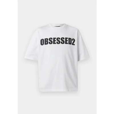 Image of Dsquared2 TEE Print Tshirt, Men&#039;s, Size: XL, White/black