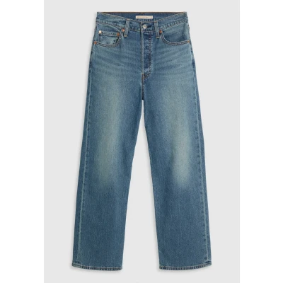 Image of Levi&#039;s Ribcage Straight Ankle leg jeans, Women&#039;s, Size: 24x27, Dark blue denim