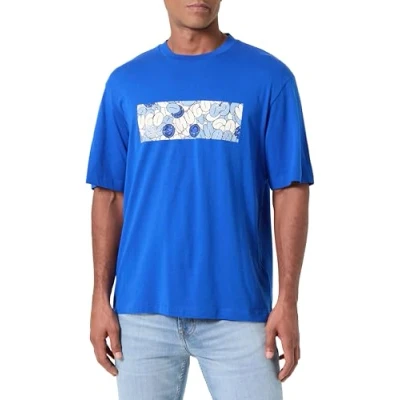 Image of HUGO Nurix Print Tshirt, Men&#039;s, Size: XXL, Open blue