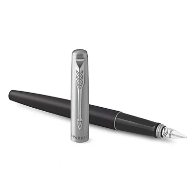 Image of Parker Jotter Originals Fountain Pen Classic Black Finish Medium Nib Blue &amp; Ink